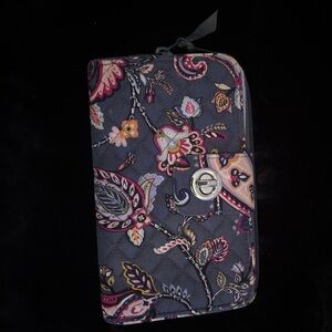 Vera Bradley Floral Wallet in Gray and Pink